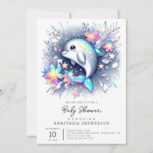Adorable Cartoon Dolphin Babydusche
