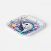 Adorable Cartoon Dolphin Babydusche Pappteller (Gewinkelt)