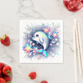 Adorable Cartoon Dolphin Babydusche Serviette (Beispiel)