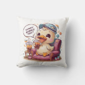 Adorable Cartoon Duck: Cosy, Kawaii Vibes Kissen (Vorderseite)