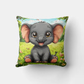Adorable Cartoon Elephant Kissen (Rückseite)