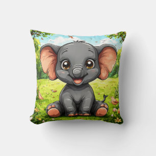Adorable Cartoon Elephant Kissen