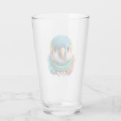 Adorable Cartoon Fluffy Happy Baby Parrot Glas (Rückseite)