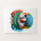 Adorable Cartoon Fluffy Happy Baby Parrot Puzzle (Horizontal)
