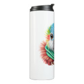 Adorable Cartoon Fluffy Happy Baby Parrot Thermosbecher (Nach links gedreht)