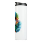 Adorable Cartoon Fluffy Happy Baby Parrot Thermosbecher (Nach rechts gedreht)