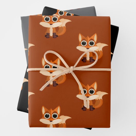 Adorable Cartoon Fox Gift Geschenkpapier Set (Beispiel)