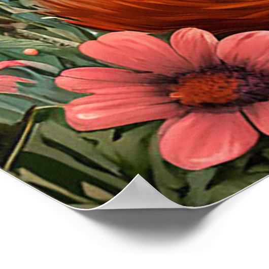 Adorable Cartoon Fox Poster (Ecke)