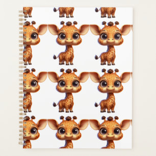 Adorable Cartoon Giraffe Graphic - Niedlich Safari Planer