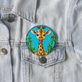 Adorable Cartoon Giraffe mit Bambus Button (Beispiel)