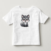 Adorable Cartoon Gray Wolf Charakter