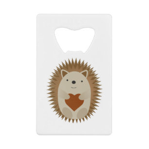 Adorable Cartoon Igel Holen eines Herzens Geldbeutel Flaschenöffner