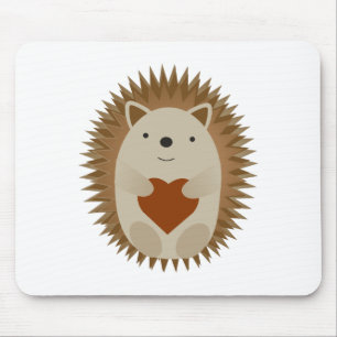 Adorable Cartoon Igel Holen eines Herzens Mousepad
