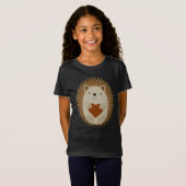 Adorable Cartoon Igel Holen eines Herzens T-Shirt (Vorne ganz)