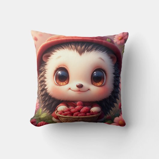 Adorable Cartoon Igel Kissen (Vorderseite)