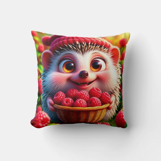 Adorable Cartoon Igel Kissen (Vorderseite)