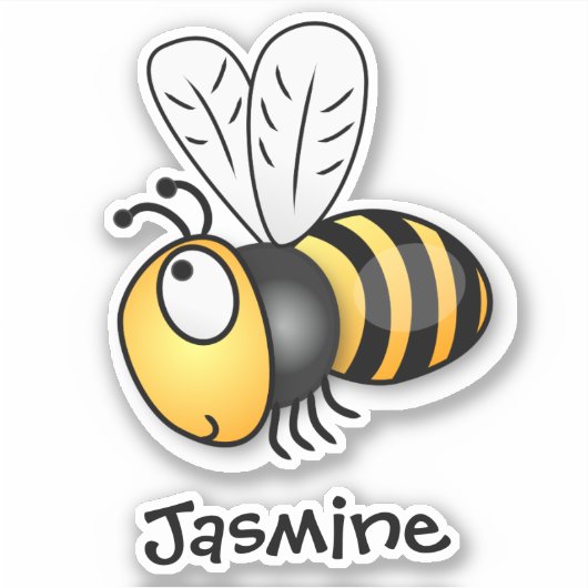 Adorable Cartoon-Illustration fliegender Bienen Aufkleber (Vorderseite)