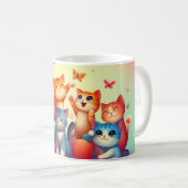 Adorable Cartoon Katzen Kaffeetasse (VorderseiteRechts)
