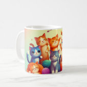 Adorable Cartoon Katzen Kaffeetasse (Vorderseite Links)