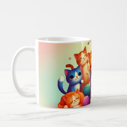 Adorable Cartoon Katzen Kaffeetasse (Links)