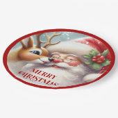 Adorable Cartoon Kids Christmas Party Plates Pappteller (Schrägansicht)