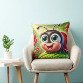 Adorable Cartoon Ladybug im lebhaften Garten Kissen (Stuhl )
