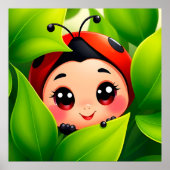 Adorable Cartoon Ladybug Poster (Vorne)
