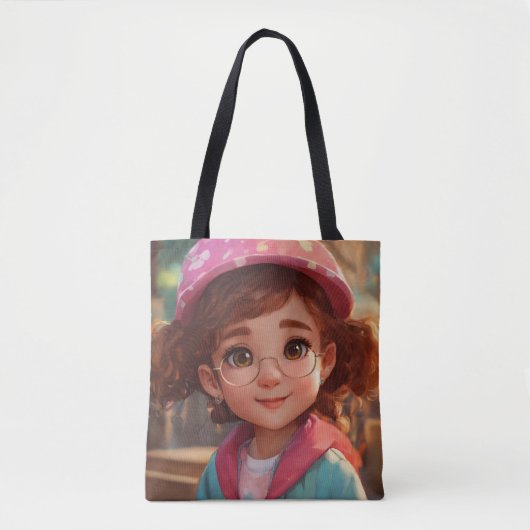 "Adorable Cartoon Little Girl" Tasche (Vorderseite)