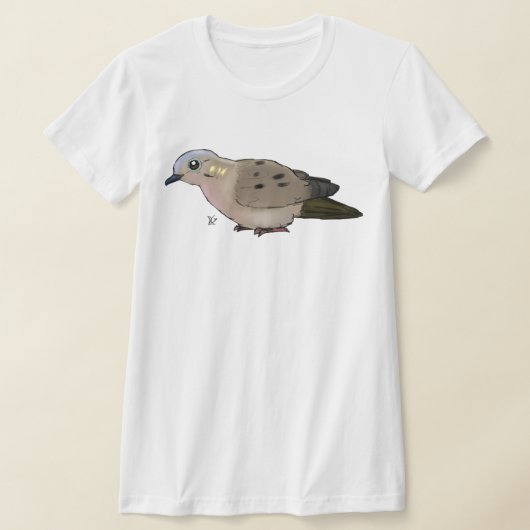 Adorable Cartoon Mourning Dove Graphic T - Shirt (Ablage )