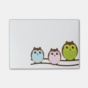 Adorable Cartoon Owl Familiennachrichten Post-it Klebezettel