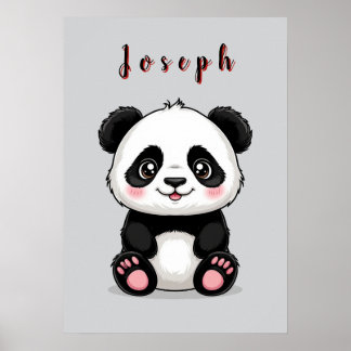 Adorable Cartoon Panda 🐼✨ Cozy Nursery Decor Poster