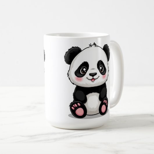 Adorable Cartoon Panda Kaffeetasse (VorderseiteRechts)