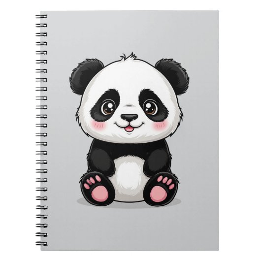 Adorable Cartoon Panda Notizblock (Vorderseite)