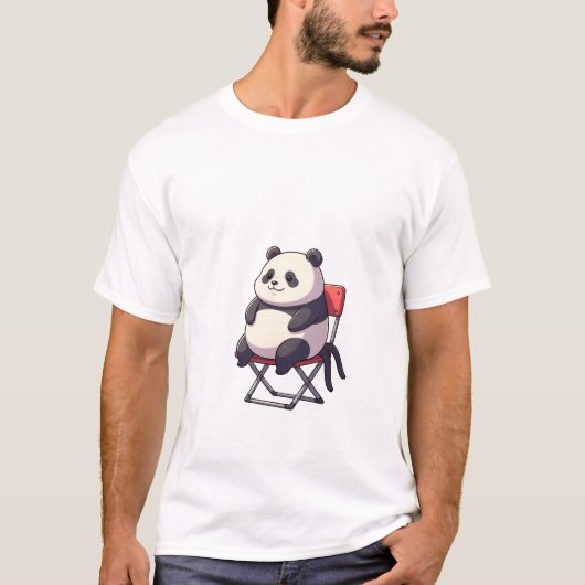 Adorable Cartoon Panda Sitting T-Shirt (Vorderseite)