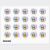 Adorable Cartoon Pinguin Runder Aufkleber (Blatt)