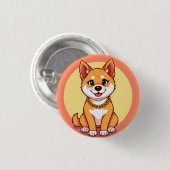 Adorable Cartoon Puppy Button (Vorne & Hinten)