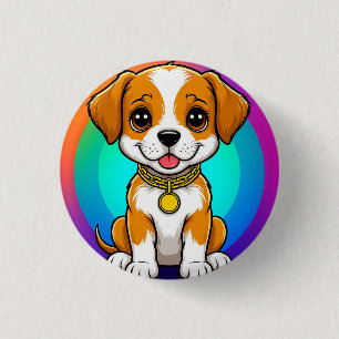 Adorable Cartoon Puppy Button