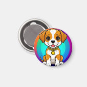 Adorable Cartoon Puppy Magnet (Vorderseite/Rückseite)