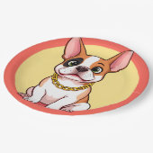 Adorable Cartoon Puppy Pappteller (Schrägansicht)