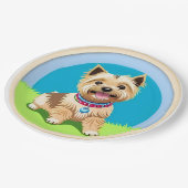 Adorable Cartoon Puppy Pappteller (Schrägansicht)