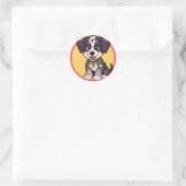 Adorable Cartoon Puppy Runder Aufkleber (Tasche)