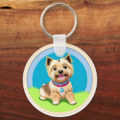 Adorable Cartoon Puppy Schlüsselanhänger (Vorderseite)