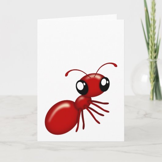 Adorable Cartoon Red Ant Blank Notecards Karte (Vorderseite)
