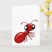 Adorable Cartoon Red Ant Blank Notecards Karte (Gelbe Blume)