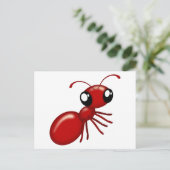 Adorable Cartoon Red Ant Postcards Postkarte (Stehend Vorderseite)
