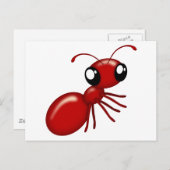 Adorable Cartoon Red Ant Postcards Postkarte (Vorne/Hinten)
