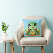 Adorable Cartoon Schildkröte lächelt fröhlich Kissen (Stuhl )