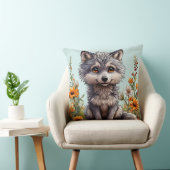 Adorable Cartoon Wolf Kissen (Stuhl )