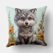 Adorable Cartoon Wolf Kissen (Rückseite)