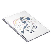 Adorable Cartoon Zebra mit Regenbogen und Sternen  Notizblock (Rechte Seite)